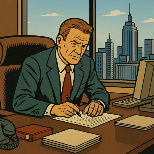 PDG travaillant à son bureau, symbolisant la gestion proactive des finances personnelles