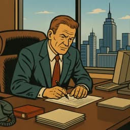 PDG travaillant à son bureau, symbolisant la gestion proactive des finances personnelles