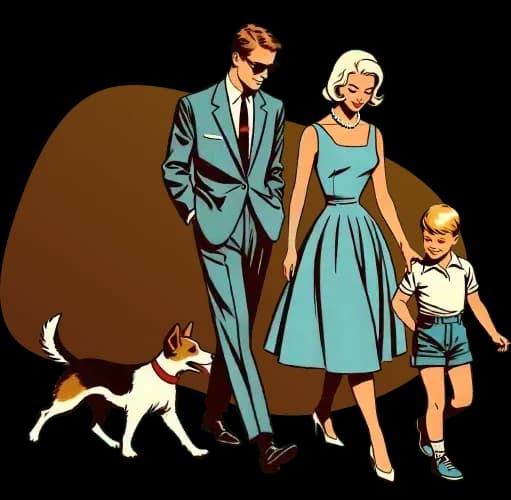 Une famille marchant ensemble, symbolisant la gestion financière et l'équilibre