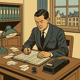 Un comptable travaille à son bureau