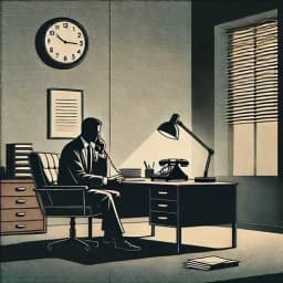 Un investisseur travaille dans son bureau sombre