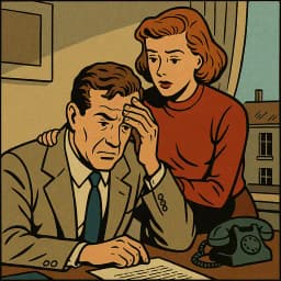 Une épouse bienveillante rassure son mari inquiet