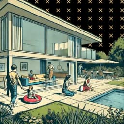 Maison moderne avec piscine symbolisant la liberté financière et la réussite