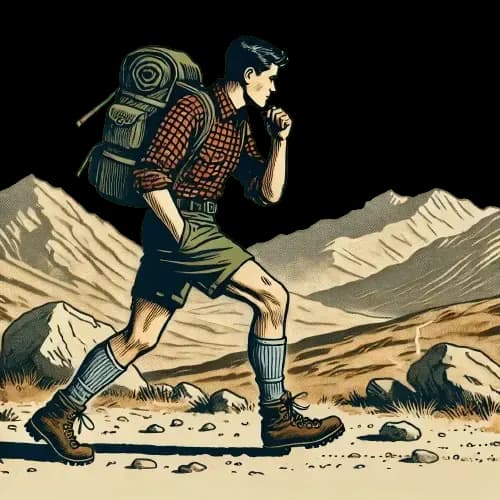 Un homme qui marche sur un chemin de montagne, symbolisant le parcours de l'investissement