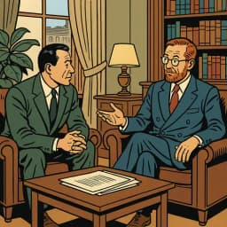 Deux hommes discutent d'une opportunité d'investissement