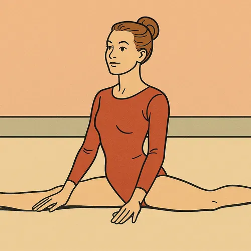 Une gymnaste fait le grand écart, symbolisant le spread