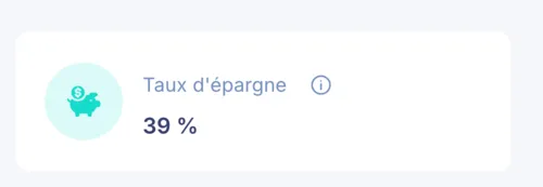 Graphique montrant un taux d'épargne de 39 % en novembre 2025