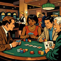Des joueurs autour d'une table de jeu au casino
